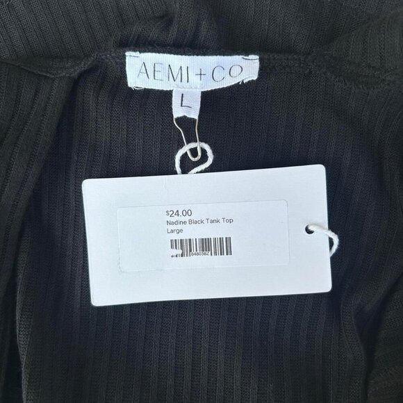 Black AEMI + Co ribbed tank top - Picture 6 of 7